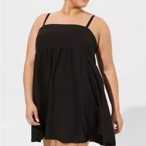 Torrid Mini Challis Sleeveless Sundress Deep Black